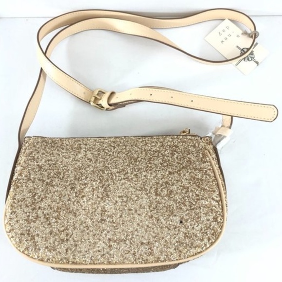 Cross Body Bag Cross Body Purse Gold Glitter NWT - Picture 2 of 16